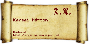 Karsai Márton névjegykártya