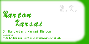 marton karsai business card