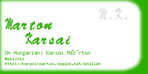 marton karsai business card